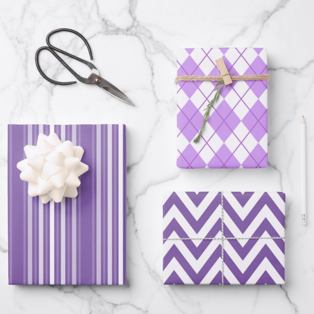 Feuille De Papier Cadeau Purple Shapes (Recto)