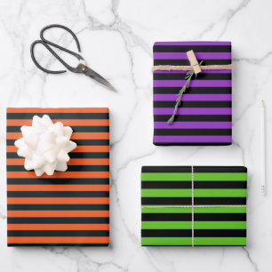 Feuille De Papier Cadeau Purple Vert Orange Noir Grandes Halloween