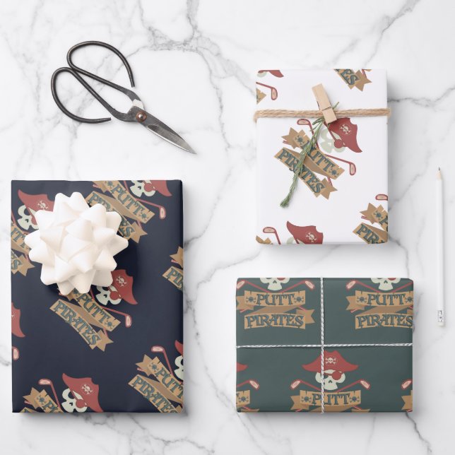 Feuille De Papier Cadeau Putt Pirates Golf Lover Sports (Recto)
