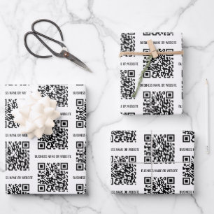 Feuille De Papier Cadeau QR Code Moderne minimaliste Entreprise