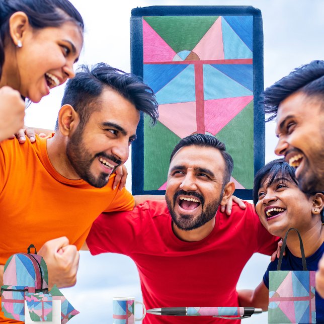 Feuille De Papier Cadeau Quadrants  (Get the full “Quadrants” collection at: https://bit.ly/SmartArtZazzle. )