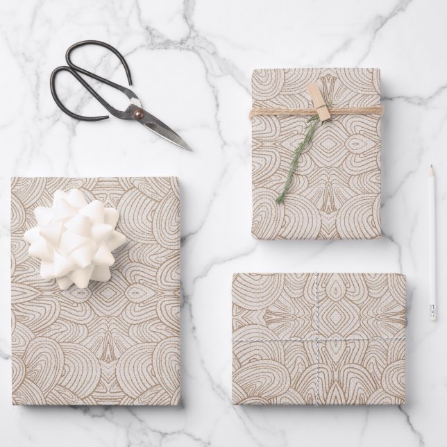 Feuille De Papier Cadeau Quantumn Weave - Warm Neutral (Recto)
