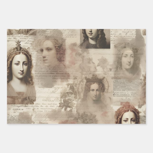 Feuille De Papier Cadeau Queens & Cursive (Devant)