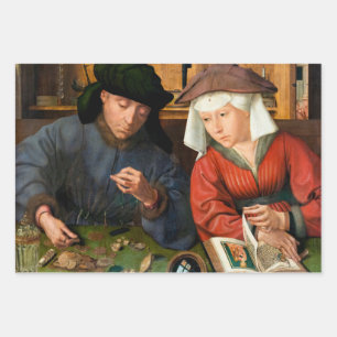 Feuille De Papier Cadeau Quentin Matsys - Le Moneylender et sa femme