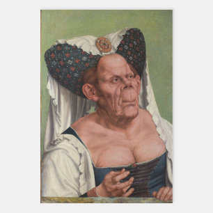 Feuille De Papier Cadeau Quentin Matsys - Une Vieille Femme Grotesque