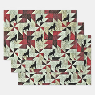 Feuille De Papier Cadeau Quilt de loup Howling