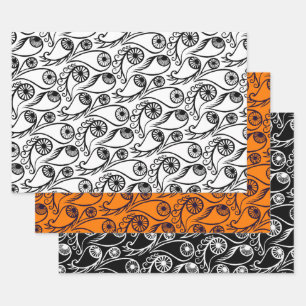 Feuille De Papier Cadeau Quirky Paisley Eye Motif Déplaisant Funny Hallowee