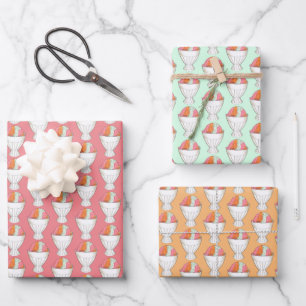 Feuille De Papier Cadeau Rainbow Sherbet crème glacée Sorbet Dessert Scoop