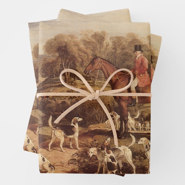 Feuille De Papier Cadeau Ralph Lambton et ses Hounds par James Ward (En situation)