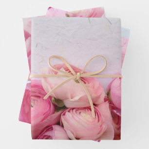 Feuille De Papier Cadeau ranunculus rose