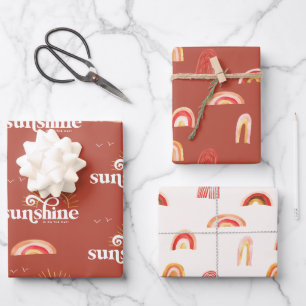 Feuille De Papier Cadeau Rayon de Soleil Baby Shower Bohème