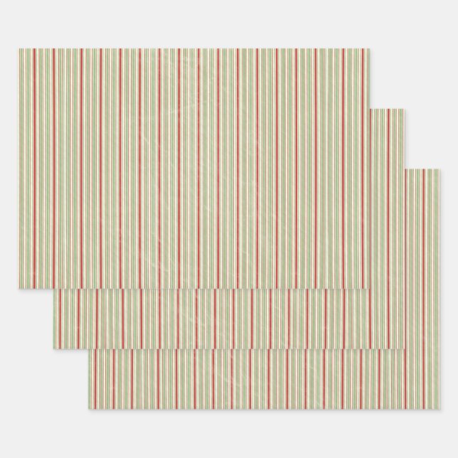 Feuille De Papier Cadeau Rayures (Lot)