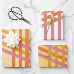 Feuille De Papier Cadeau Rayures diagonales colorées Cadeau générique