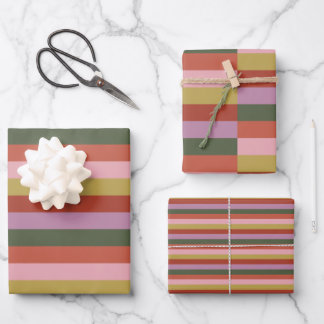 Feuille De Papier Cadeau Rayures Joyeusement Festives