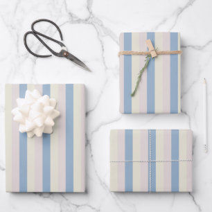 Feuille De Papier Cadeau Rayures rose / bleu / jaune