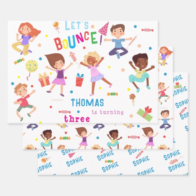 Feuille De Papier Cadeau Rebondissons l'anniversaire de enfant du parc de s (Lot)