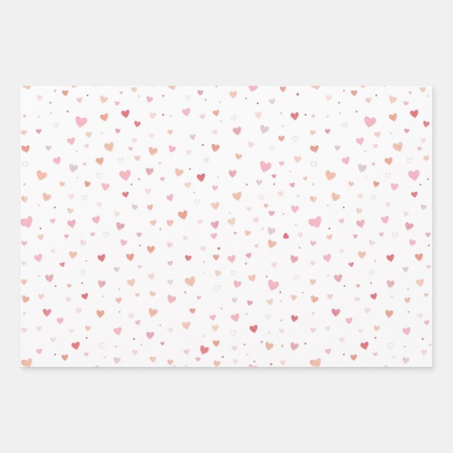 Feuille De Papier Cadeau  Red and Pink heart valentine (Devant)