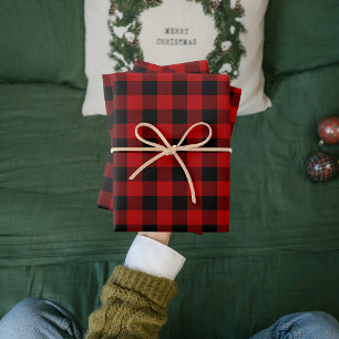 Feuille De Papier Cadeau Red Buffalo Plaid & Joyeux Noël