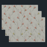 Feuille De Papier Cadeau Red Cardinal Perched on a Tree Branch Wrapping Pap<br><div class="desc">Get in the Christmas and New Year spirit with this beautifully illustrated Red Cardinal design. Handpainted watercolour design that features a gorgeous snowy background and a lone red cardinal perched on a branch. Perfect design for Christmas theme. Please feel free to check my store for more gift ideas. If you'd...</div>