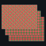 Feuille De Papier Cadeau Red Christmas Plaid<br><div class="desc">Feuilles de papier d'enveloppement de Noël rouge en trois plaids rouges et verts différents.</div>