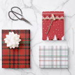 Feuille De Papier Cadeau Red Christmas Plaid Assortiment<br><div class="desc">Plaid rouge et vert,  plaid rouge,  blanc,  vert et gris et un assortiment de papier d'emballage design de village de flocon de Noël rouge.</div>