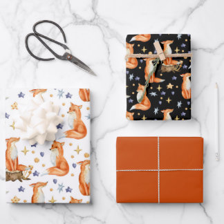 Feuille De Papier Cadeau Red Fox Woodland Motif de la faune