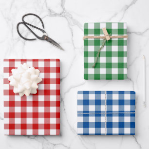 Feuille De Papier Cadeau Red Green Blue Holiday Plat