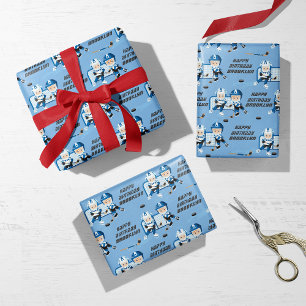 Feuille De Papier Cadeau Red Hair Boy Hockey Personnalisé