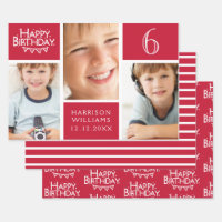Red Stripe Happy Birthday Bunting Photo