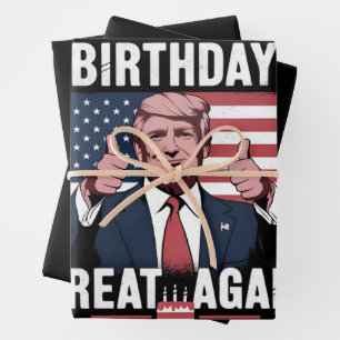 Feuille De Papier Cadeau Refaire Mon Anniversaire Génial Encore Drôle Trump
