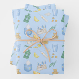 Feuille De Papier Cadeau Remettez-vous vite, rétablissez-vous, journée mala