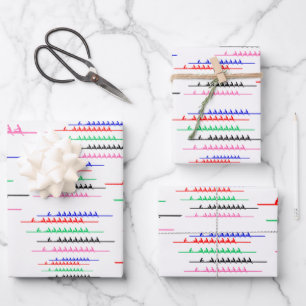 Feuille De Papier Cadeau Remorques de course de l'équipage - Cinq bateaux