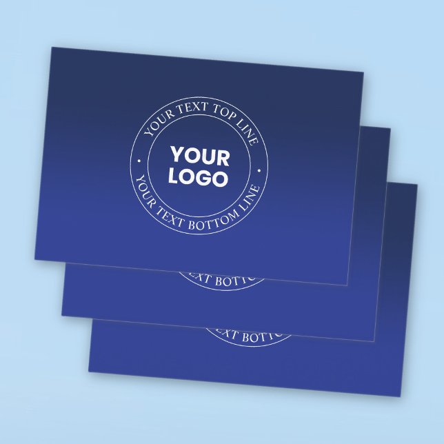 Feuille De Papier Cadeau Remplacement et texte faciles du logo | Dégradé bl (Créateur téléchargé)