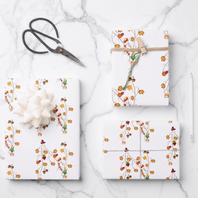 Feuille De Papier Cadeau Rempleurs Cadeaux Thanksgiving (Recto)