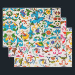 FEUILLE DE PAPIER CADEAU RENAISSANCE FLORENTINE EAUX FLORALES, FLEURS<br><div class="desc">Développement numérique à partir de papiers florentins antiques par Bulgan Lumini ©</div>