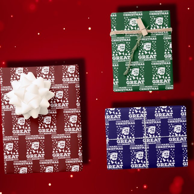 Feuille De Papier Cadeau Rendre à Noël sa grandeur Trump Red (Créateur téléchargé)