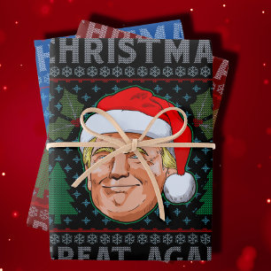 Feuille De Papier Cadeau Rendre Noël super à nouveau drôle Trump mauvais No