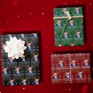Feuille De Papier Cadeau Rendre Noël super à nouveau, Trump laide