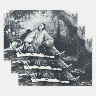 Feuille De Papier Cadeau Repast de Pierrot