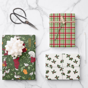 Feuille De Papier Cadeau Reproductions d'art populaire de Noël - Animaux, H