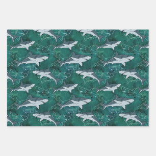 Feuille De Papier Cadeau Requins, marine, mer, poisson, prédateur, animal, 