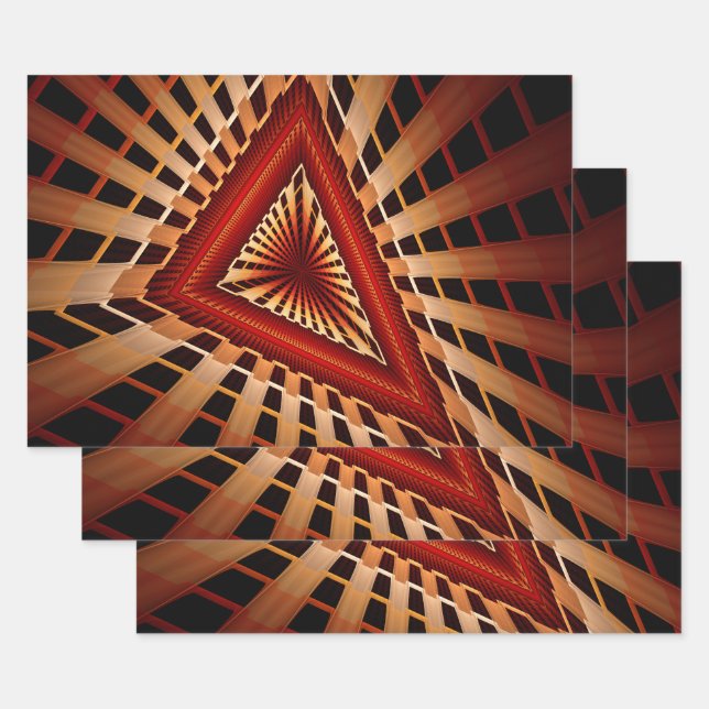Feuille De Papier Cadeau Réseau Fantastique Moderne Fractal 3D Design Graph (Lot)