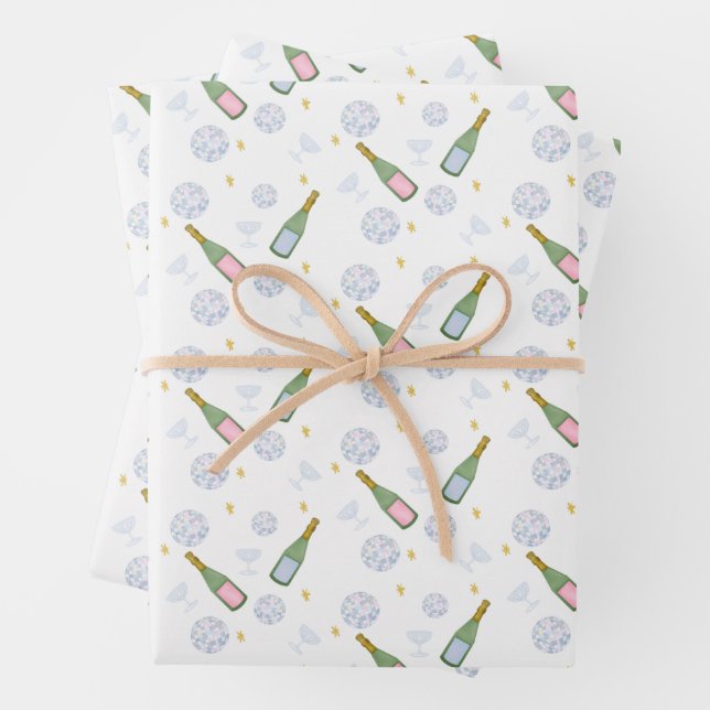 Feuille De Papier Cadeau Résolutions Champagne Résolutions Réveillon du Nou (En situation)
