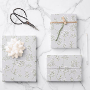 Feuille De Papier Cadeau Respiration de Bébé Fleur d'Eau Blanche Gypsophile