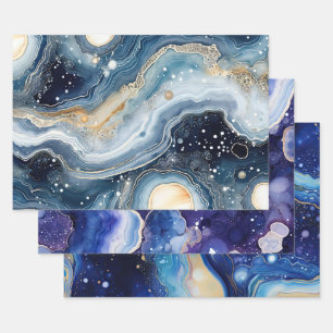 Feuille De Papier Cadeau Résumé de la galaxie cosmique avec champ d'étoiles