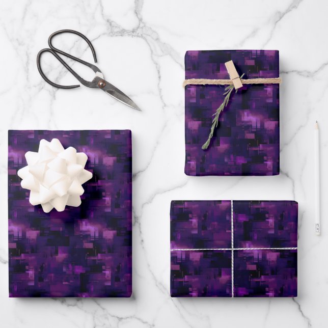 Feuille De Papier Cadeau Résumé Violet Foncé Abstrait (Recto)