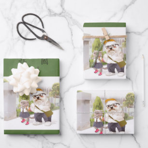 Feuille De Papier Cadeau Retour à l'école : Miss Meow et les élèves Bichon