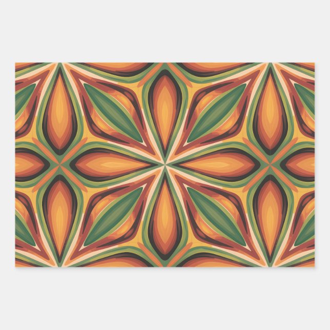 Feuille De Papier Cadeau Retro Bloom (Devant)