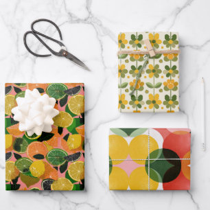 Feuille De Papier Cadeau Rétro coloré