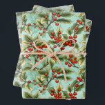 Feuille De Papier Cadeau Retro Holly Christmas<br><div class="desc">Découvrez le charme classique d'antan avec notre Retro Holly Christmas Wrapping Paper. Ce délicieux papier d'emballage présente un design intemporel de feuilles saints et de baies, apportant une touche de nostalgie à vos cadeaux de vacances. Enveloppez vos cadeaux dans le style et laissez les motifs rétro saints évoquer l'esprit des...</div>